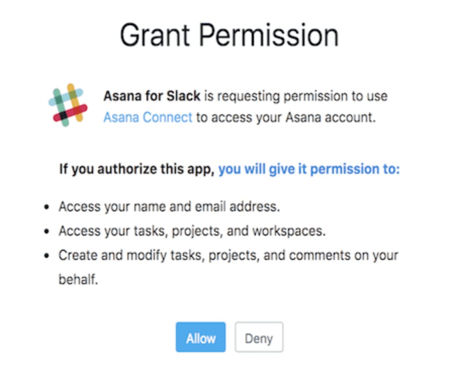 Grant Permission to Slack